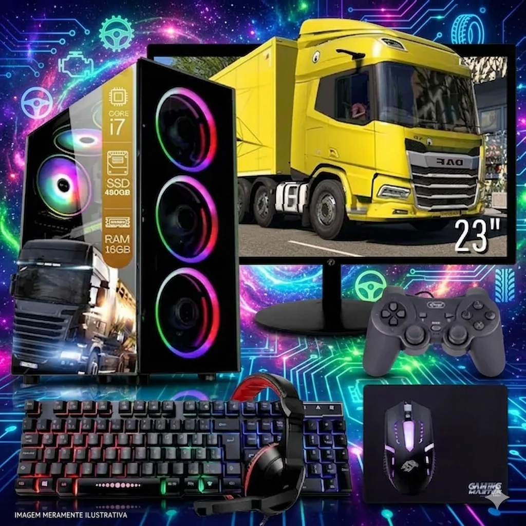 Computador PC Gamer Completo TOB Intel Core i7 SSD 480GB 16GB